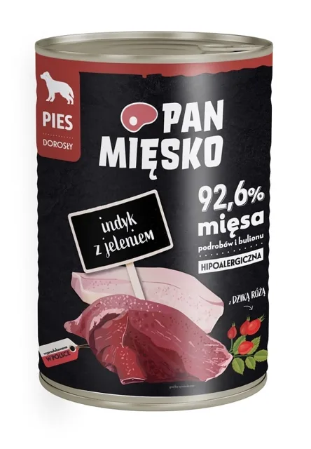 PAN MIĘSKO krmivo pro psy s krůtou a jelenem 400 g
