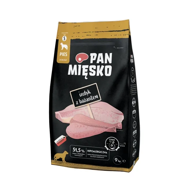 PAN MIĘSKO Krůta s bažantem krmivo pro psy, křupky S 9 kg
