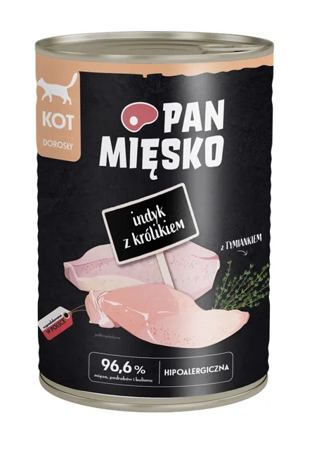 PAN MIĘSKO Krůta s králíkem krmivo pro kočky 400 g