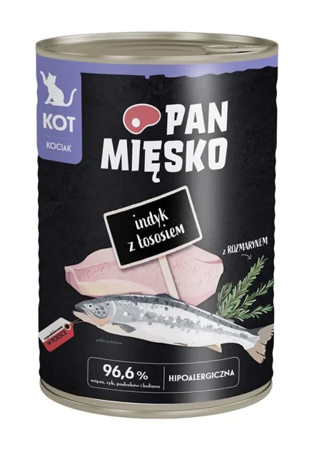 PAN MIĘSKO Krůta s lososem konzerva pro koťata 400 g