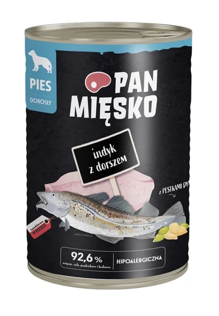 PAN MIĘSKO Krůta s treskou, krmivo pro psy 400 g