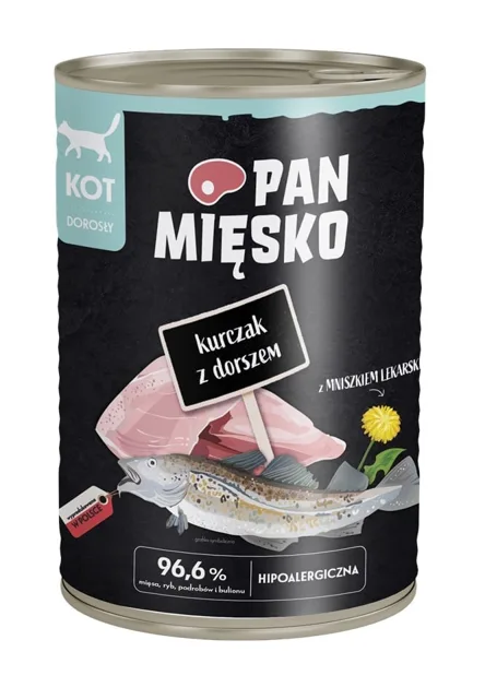 PAN MIĘSKO Kuřecí s treskou - krmivo pro kočky 400 g