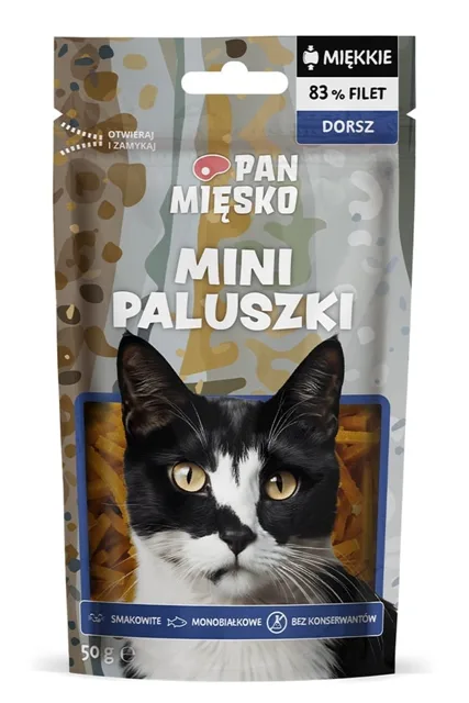 PAN MIĘSKO Mini tresčí tyčinky - lahůdka pro kočky 50 g