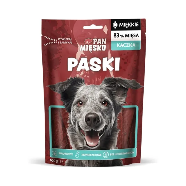PAN MIĘSKO Pásky Kachna - pamlsek pro psa 100 g