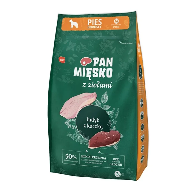 PAN MIĘSKO s bylinkami krůta s kachnou kg pro střední plemena M 2x3 kg
