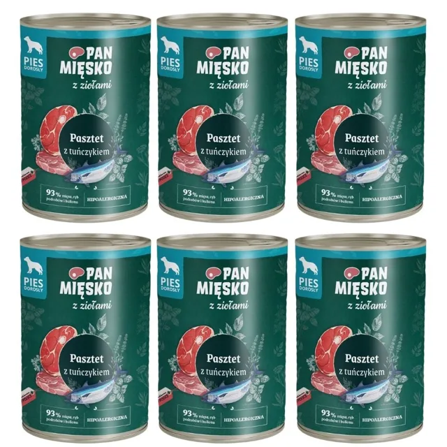 PAN MIÉSKO s bylinkami s tuňákem paštika pro psy 6x400 g