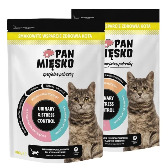 PAN MIÉSKO Speciální krmivo Urinary &amp; Stress Control pro kočky 2x800 g