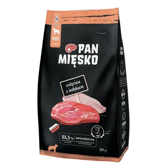 PAN MIĘSKO Telecí maso s krůtou XS 20kg