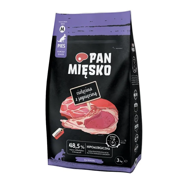 PAN MIĘSKO Telecí s jehněčím pro seniory M 3 kg