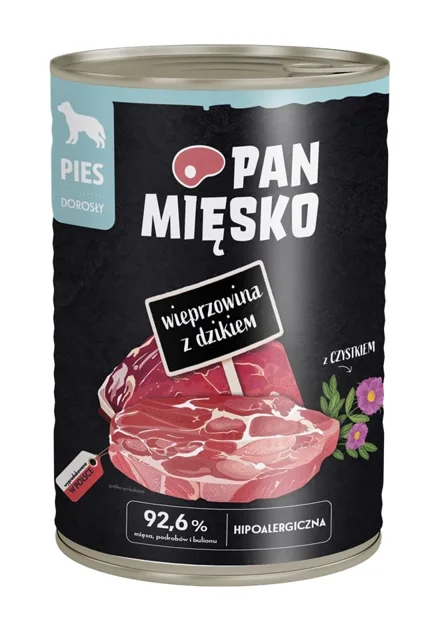 PAN MIĘSKO Vepřové maso s divočákem krmivo pro psy 400 g