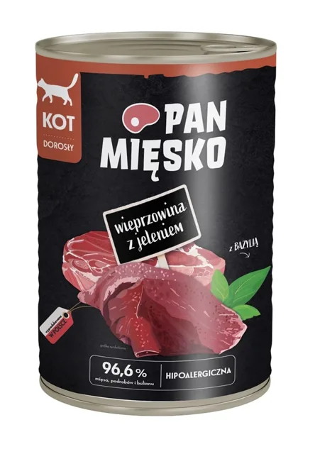 PAN MIĘSKO Vepřové maso s jelenem, krmivo pro kočky 400 g
