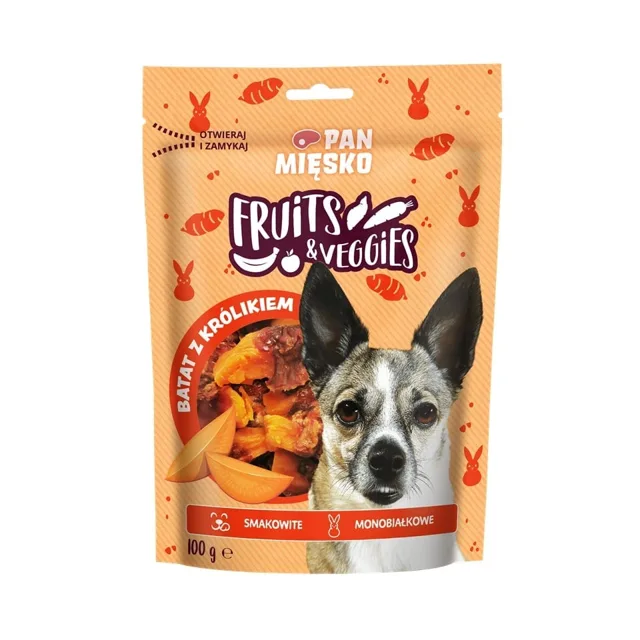 PAN MIŠKO Fruits and Veggies Batat s králíkem pamlsek pro psa 100 g