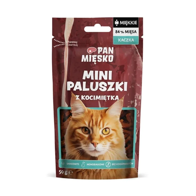 PAN MIŠKO Mini tyčinky Kachna s kozlíkem pamlsek pro kočky 50 g