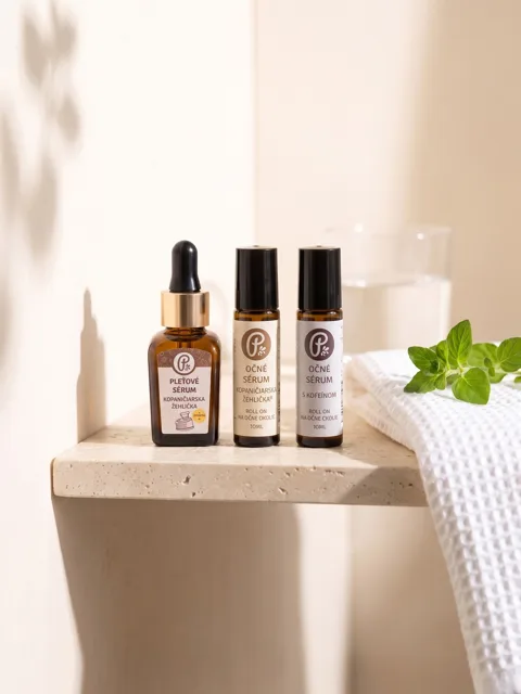 PANAKEIA ŽEHLIČKA A OČNÍ OKOLÍ - sérum s vitamínem C, roll-on a oční sérum s kofeinem