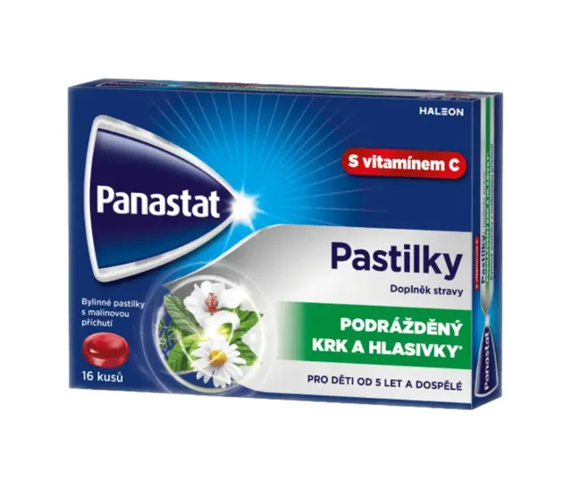 Panastat bylinné pastilky s vit.C př.malina 16 ks