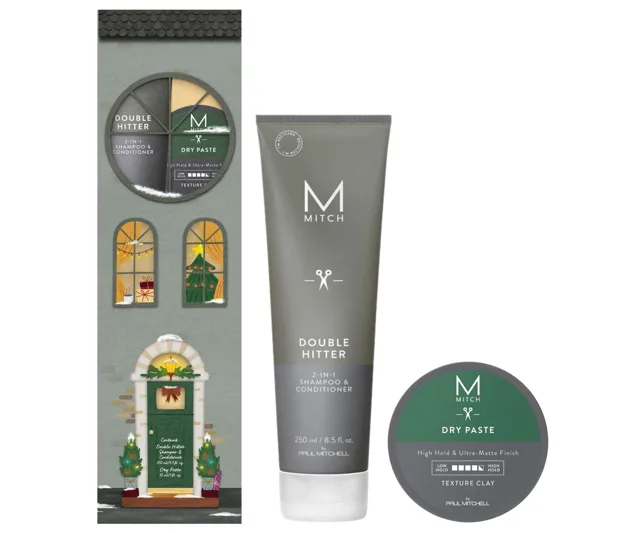 Pánská dárková sada pro péči a styling vlasů Paul Mitchell Mitch Wash  a  Style Double Duo + dárek zdarma