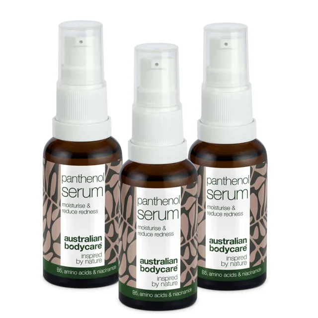 Panthenol Serum – Zklidňující péče na zarudnutí & rosaceu — Serum hydratuje & zklidňuje zarudnutí, rosaceu & suchou pleť. Posiluje kožní bariéru & snižuje podráždění. Ideální pro citlivou pleť.