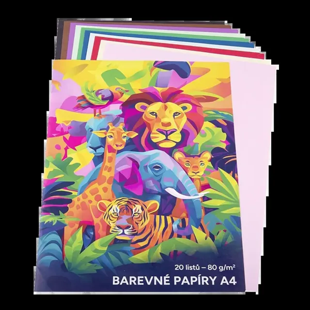 Papírny Brno Barevné papíry A4 20 listů 20 ks