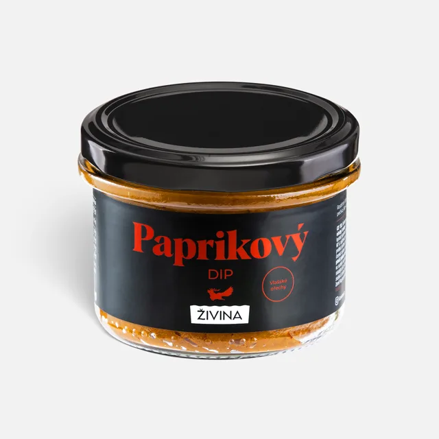 Paprikový dip 200 g  šlehaný dip z pečených paprik a ořechů