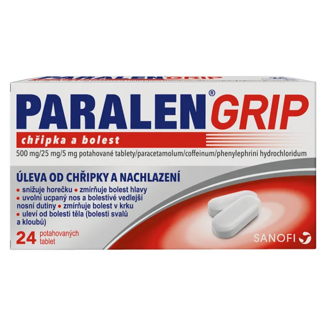 PARALEN GRIP Chřipka a bolest 500 mg 24 potahovaných tablet