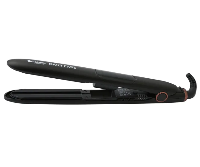 Parní žehlička na vlasy Hairway Professional Daily Care - černá (04133) + dárek zdarma