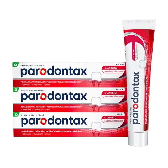 Parodontax Classic bez fluoridu zubní pasta 3x75 ml