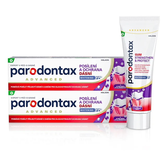 PARODONTAX Whitening Zubní pasta s kyselinou hyaluronovou 2 x 75 ml