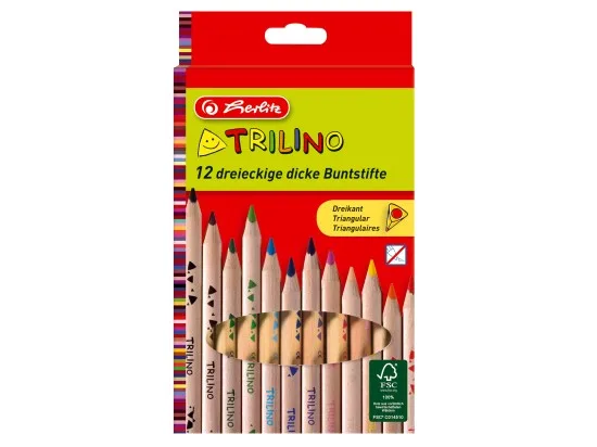 Pastelky trojhranné, přírodní, silné 12 ks