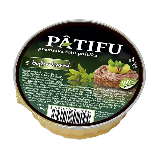 PATIFU Prémiová tofu paštika s bylinkami 100 g