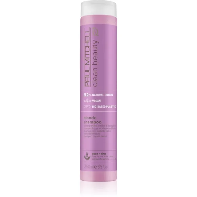 Paul Mitchell Clean Beauty Blonde Shampoo fialový šampon pro zesvětlené, melírované studené blond vlasy 250 ml