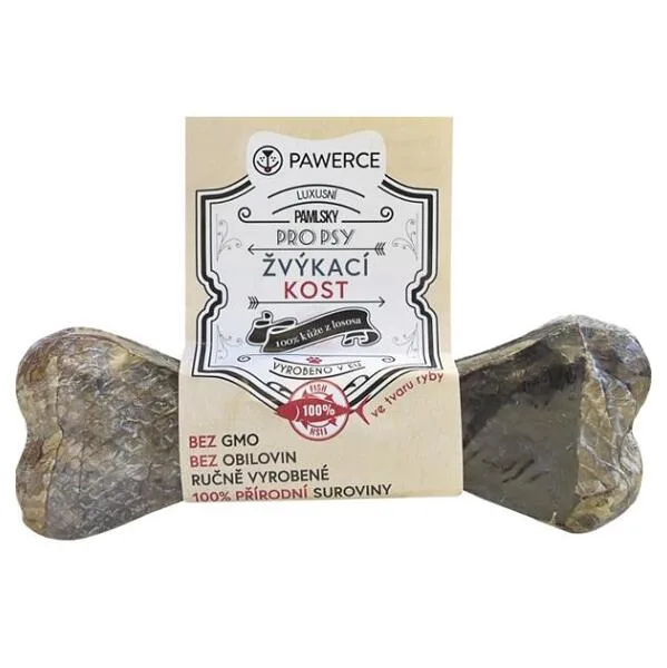 PAWERCE žvýkací kost pro psy z lososa, Velikost: M