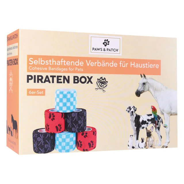 PAWS & PATCH samolepící obvaz - Box Pirát, 6 rolek obvazů