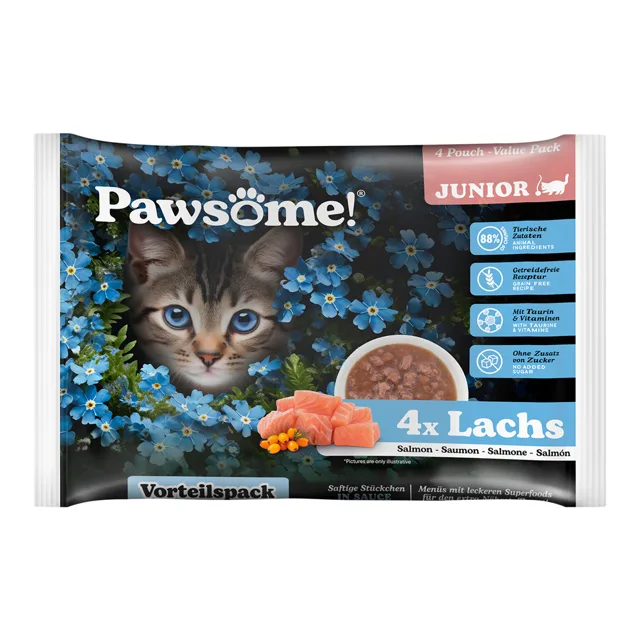 Pawsome Junior 8 x 85 g - výhodné balení - losos