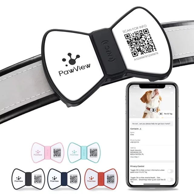 PawView chytrá známka pro psy pánský motýlek - černá | P54835