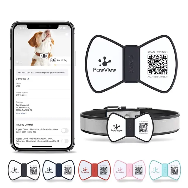 PawView chytrá známka pro psy pánský motýlek - Modrá | P54837