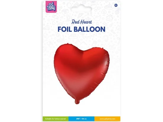 PD Fóliový balónek srdce červené 46 cm