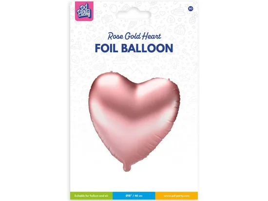 PD Fóliový balónek srdce růžové metalické 46 cm