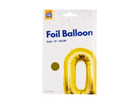PD Party fóliový balónek č. 0 zlatá, 86 cm
