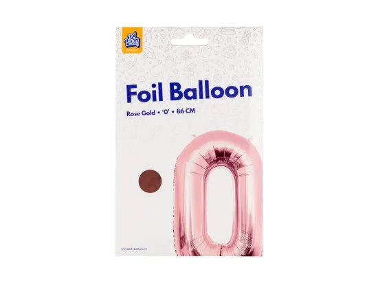 PD Party fóliový balónek č. 0 zlatá růžová, 86 cm