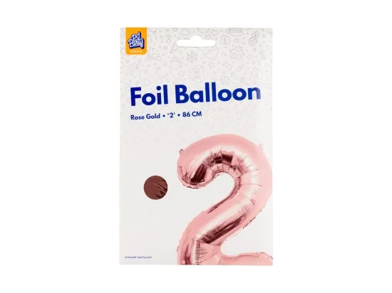 PD Party fóliový balónek č. 2 zlatá růžová, 86 cm