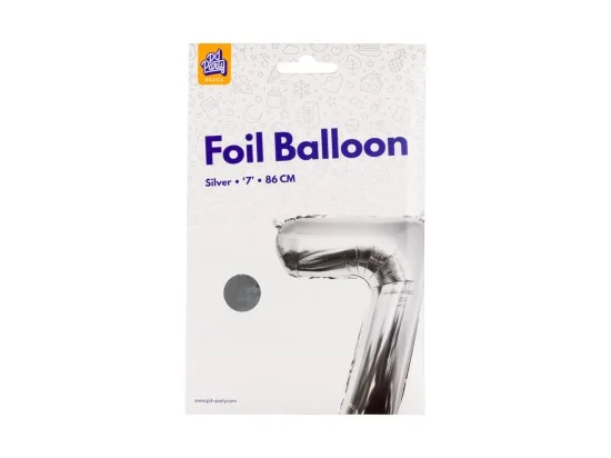 PD Party fóliový balónek č. 7 stříbrná, 86 cm