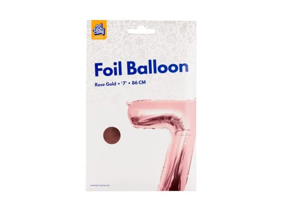 PD Party fóliový balónek č. 7 zlatá růžová, 86 cm