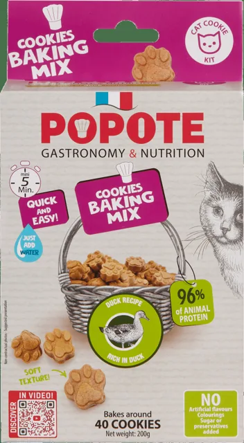 Pečící směs na sušenky pro kočky Popote kachna 200g