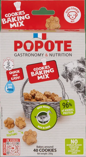 Pečící směs na sušenky pro psy Popote kachna 200g