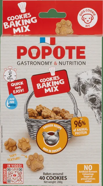 Pečící směs na sušenky pro psy Popote kuře 200g