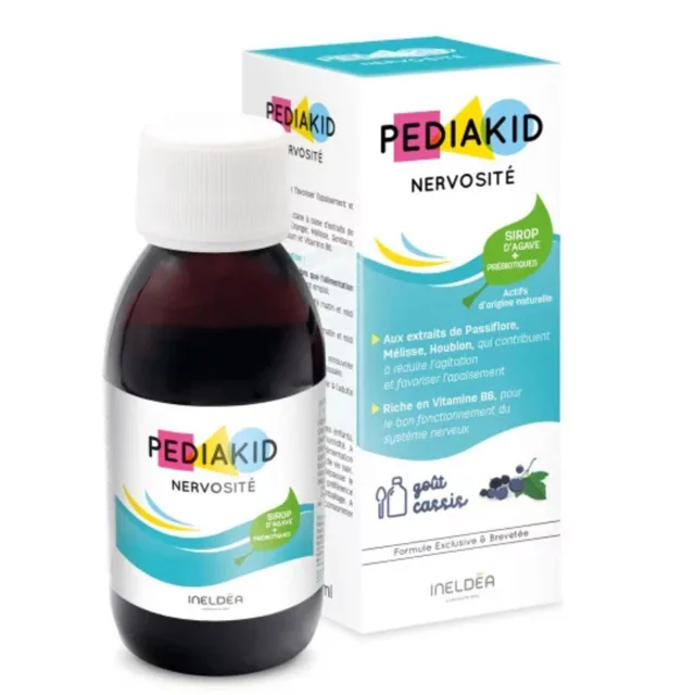 Pediakid Klid a pohoda – přírodní sirup pro děti s mučenkou, meduňkou a chmelem (příchuť černý rybíz), 125 ml