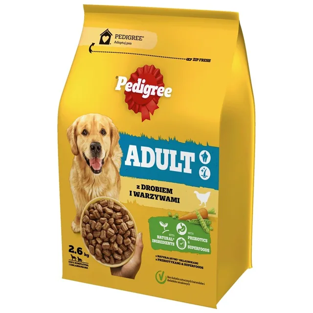 PEDIGREE Adult 2,6 kg s drůbeží a zeleninou suché krmivo plnohodnotné pro psy velkých a středních plemen