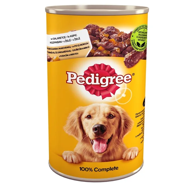 PEDIGREE Adult konzerva 1200g - vlhké kompletní krmivo pro dospělé psy s kuřecím masem a mrkví v želé