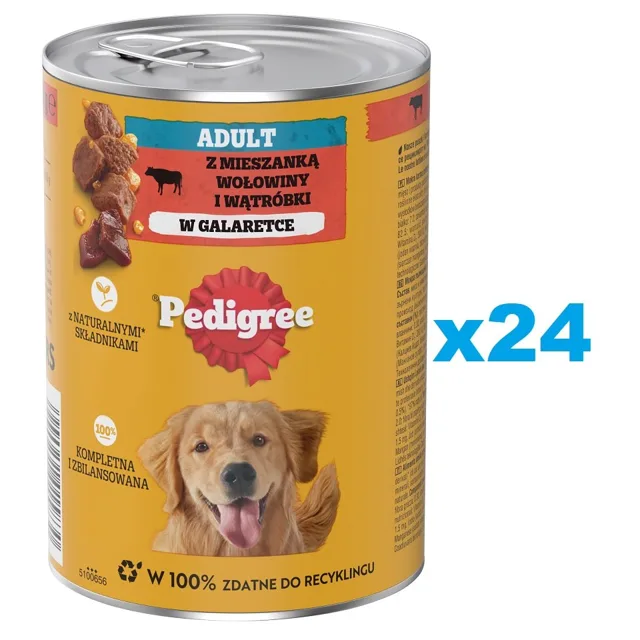 PEDIGREE Adult konzerva 24x400 g kompletní mokré krmivo pro dospělé psy s hovězím masem v želé