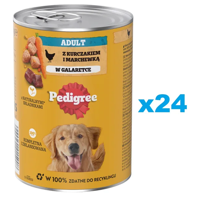 PEDIGREE Adult konzerva 24x400g mokré krmivo pro psy s kuřecím masem a mrkví v želé